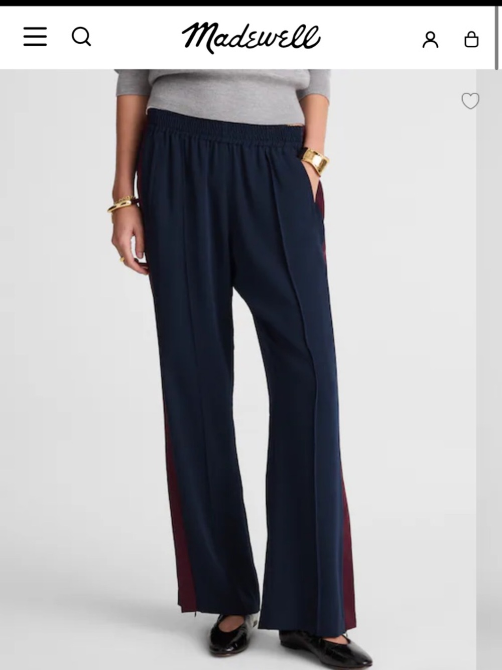 Madewell Pull-On Bootcut Trouser Track Pant Size Large - Picture 5 of 8